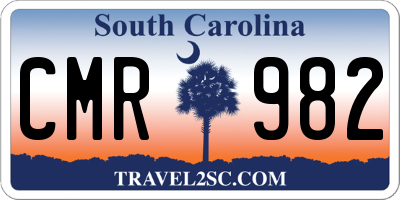 SC license plate CMR982