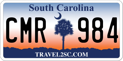 SC license plate CMR984
