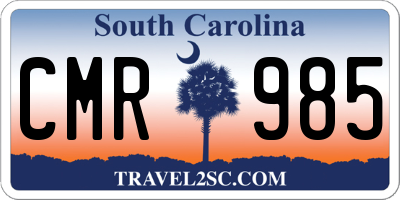 SC license plate CMR985