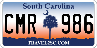 SC license plate CMR986