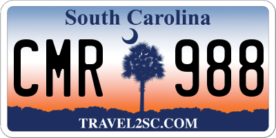 SC license plate CMR988