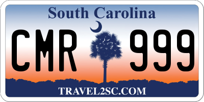 SC license plate CMR999