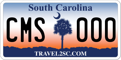 SC license plate CMS000