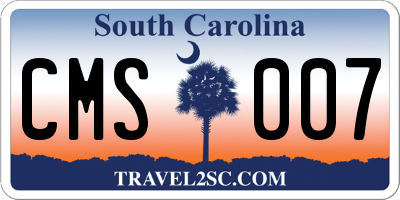 SC license plate CMS007