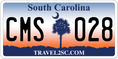 SC license plate CMS028