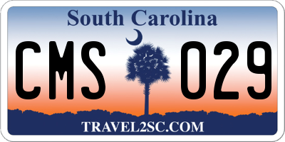 SC license plate CMS029