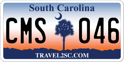 SC license plate CMS046