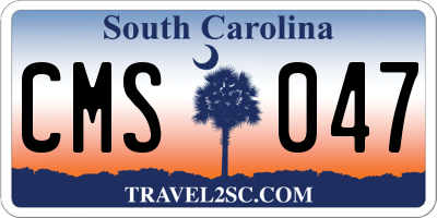 SC license plate CMS047