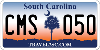 SC license plate CMS050