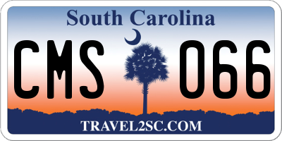 SC license plate CMS066