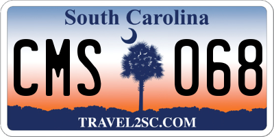SC license plate CMS068