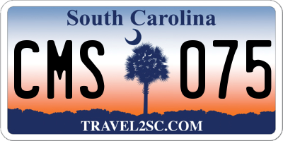 SC license plate CMS075