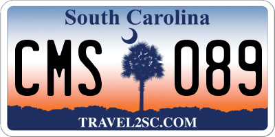 SC license plate CMS089