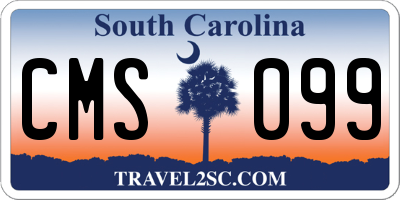 SC license plate CMS099