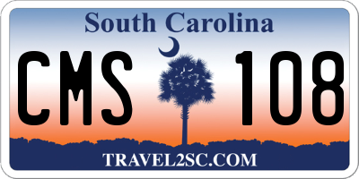SC license plate CMS108