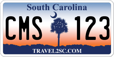 SC license plate CMS123