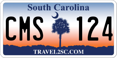 SC license plate CMS124