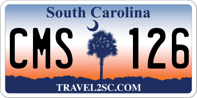 SC license plate CMS126