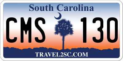 SC license plate CMS130