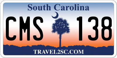 SC license plate CMS138