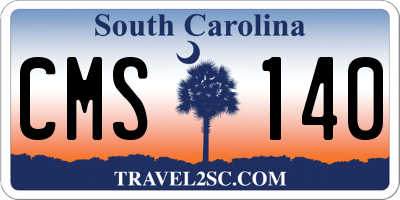 SC license plate CMS140