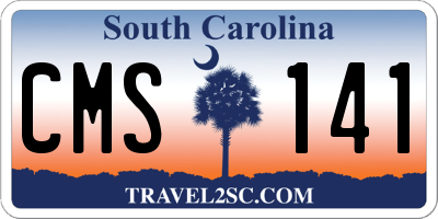 SC license plate CMS141