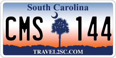 SC license plate CMS144