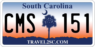 SC license plate CMS151