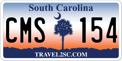 SC license plate CMS154