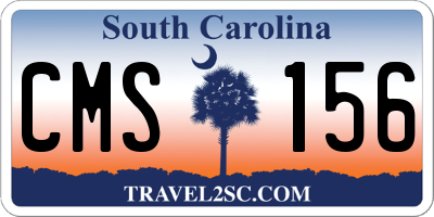 SC license plate CMS156