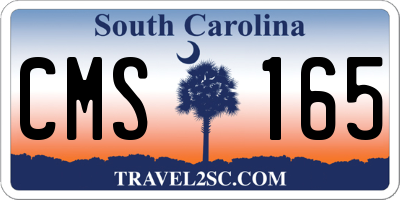 SC license plate CMS165