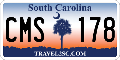 SC license plate CMS178