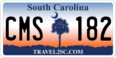 SC license plate CMS182