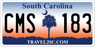 SC license plate CMS183