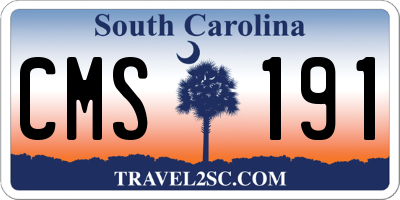 SC license plate CMS191