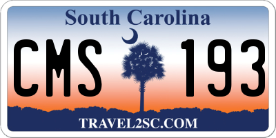 SC license plate CMS193