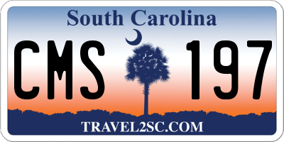 SC license plate CMS197