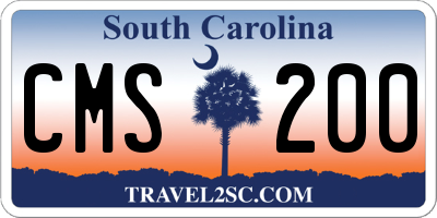 SC license plate CMS200