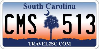 SC license plate CMS513
