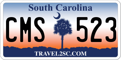 SC license plate CMS523