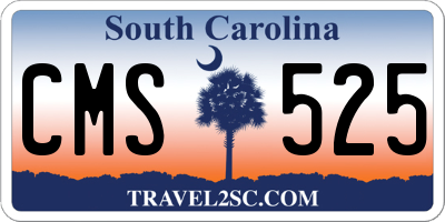 SC license plate CMS525