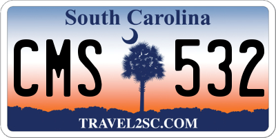 SC license plate CMS532