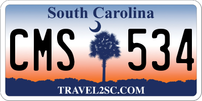 SC license plate CMS534