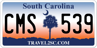 SC license plate CMS539