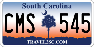 SC license plate CMS545