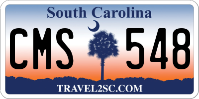 SC license plate CMS548