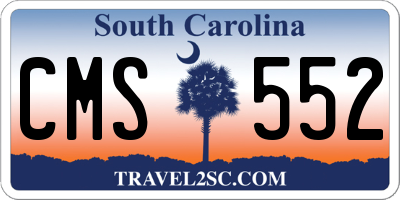 SC license plate CMS552