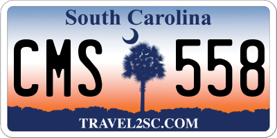 SC license plate CMS558