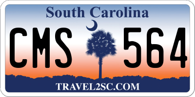 SC license plate CMS564
