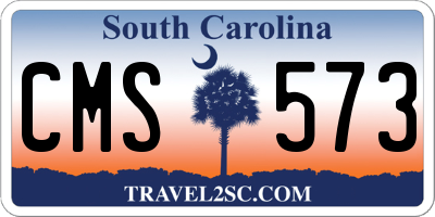 SC license plate CMS573